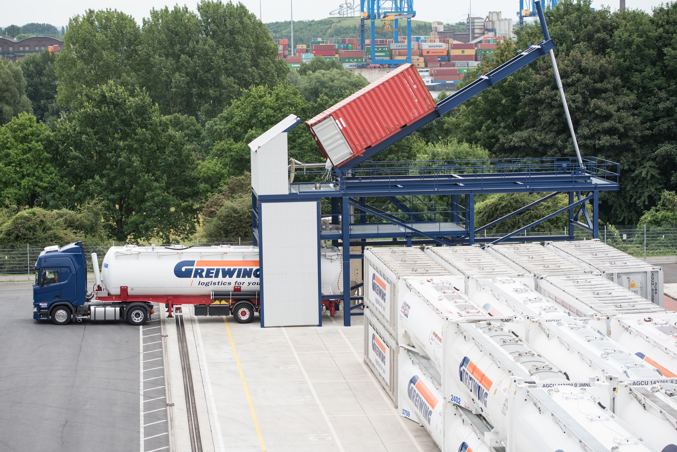 Industrielle Kippstation am Standort Duisburg